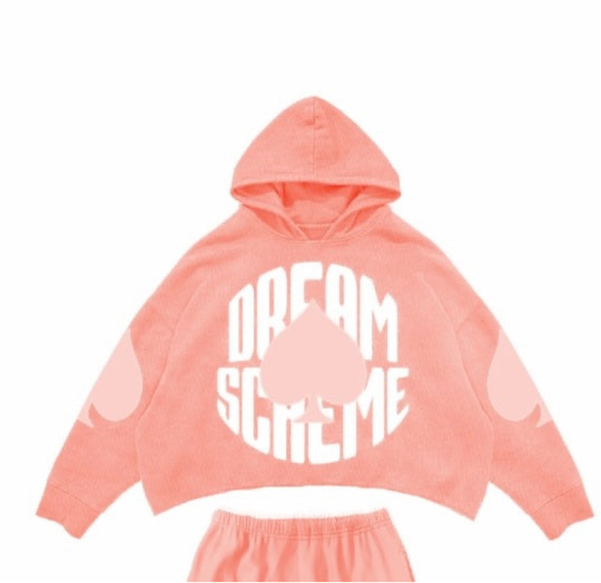 PEACH ACES CROPPED HOODIE