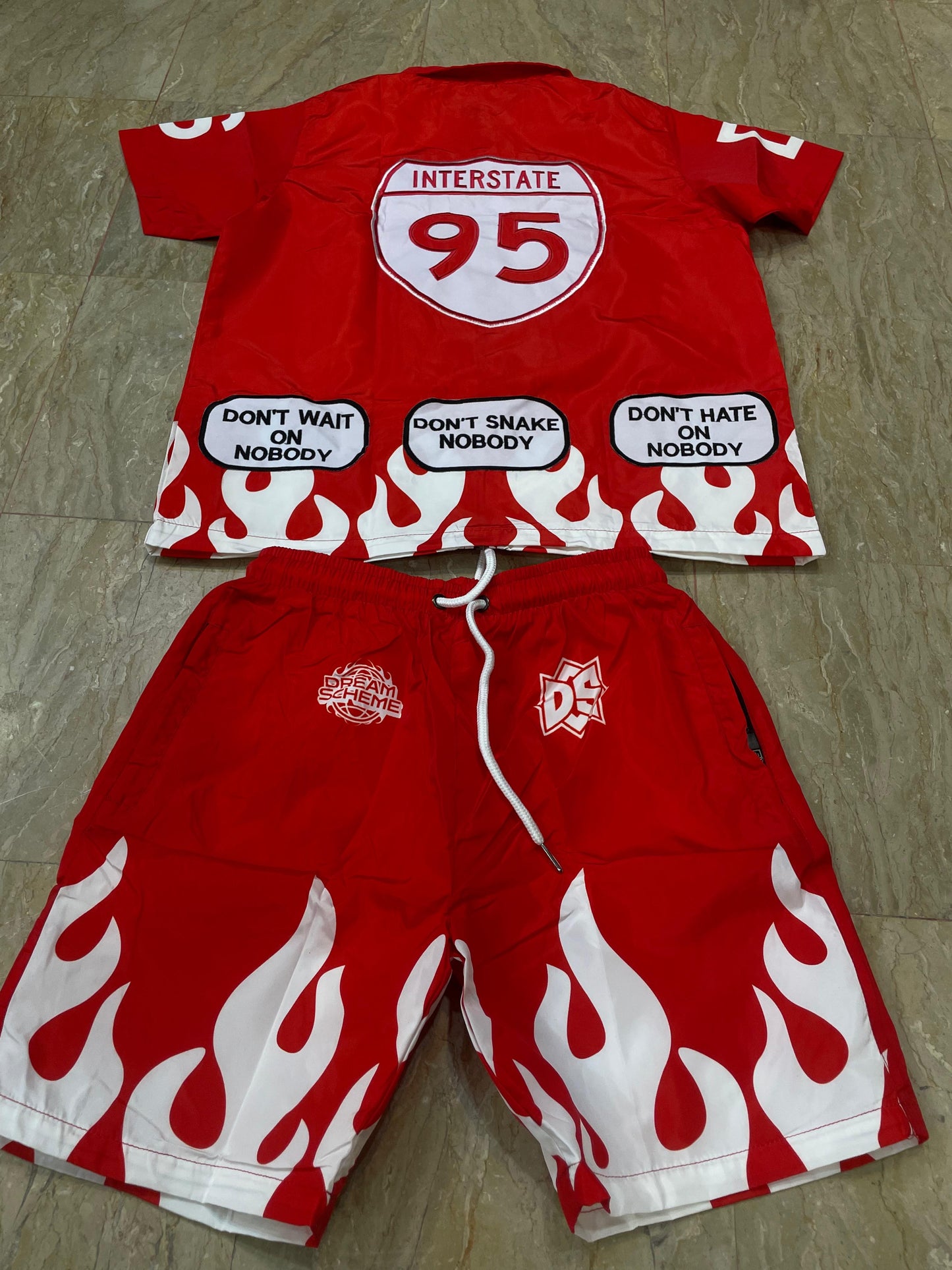 RED INTERSTATE FLAME SET
