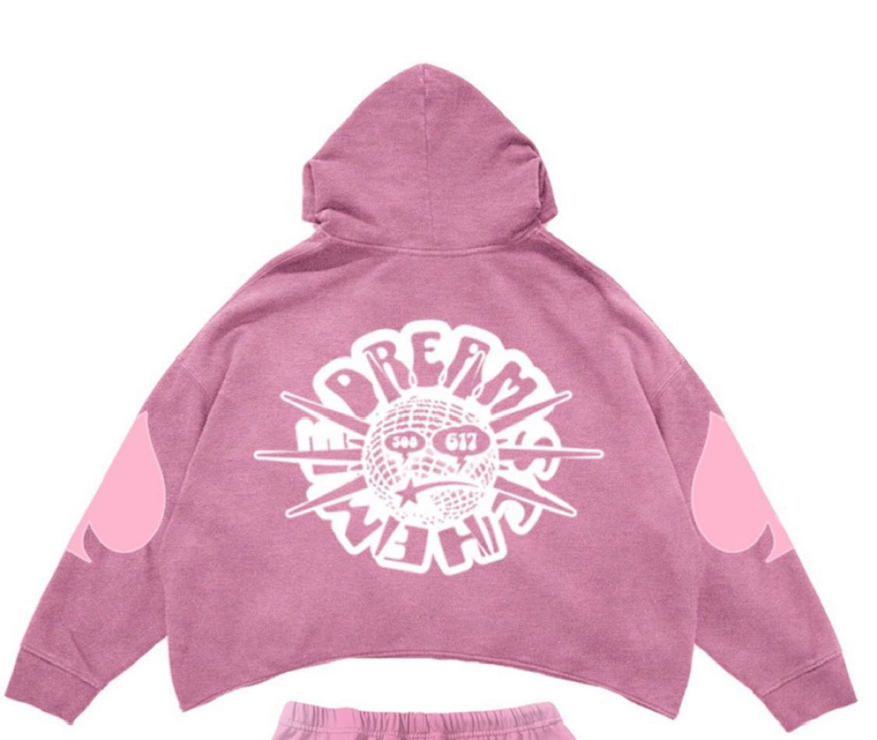 PINK ACES CROPPED HOODIE
